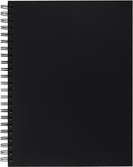 Cuaderno de bocetos con cubierta de poliéster, pesado, 9″ x 12″, negro, 75 hojas