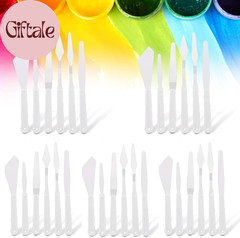 , 5 Sets 30 Pack Plastic Spatula Palette Knives, 6 Styles for Oil Painting