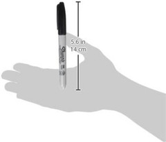Black Permanent Markers, 12 Fine Tip – Ideal for Paper, Metal & More
