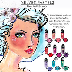 Set of (9) JANE DAVENPORT VELVET PASTELS Pigmented Creamy Gel MIXED MEDIA ARTS