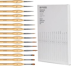 Miniature Paint Brushes, 15PCS Model Brushes Detail Paint Brush Set, Fine Detail