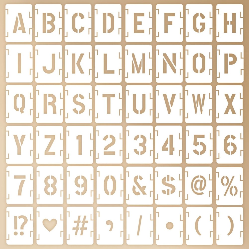 4 Inch Letter Stencils for Painting, 48pcs Large Reusable Alphabet and Number…