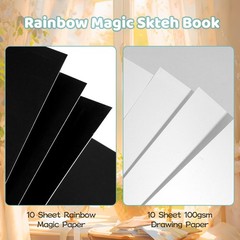 CAGIE Scratch Art for Kids Age 8 9 10 11 12, Hardcover 9*9 in, Rainbow Magic