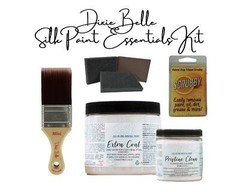 Silk All-in-One Paint Essentials Kit | Dixie Belle Paint | Brush, Clear Coat