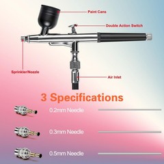 Airbrush Kit with Air Compressor, 22/30/50 PSI High Pressure Air Brush Non-Cl…
