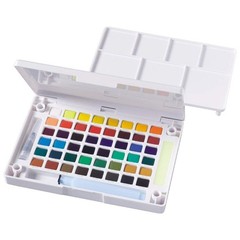 Sakura Koi Watercolour Paint Field Sketch Box – Brush, Sponge & 48 Colours