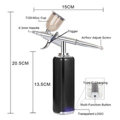 airbrush kit,Handheld Airbrush Gun for Barber, Model Painting, Nail Art, Makeup