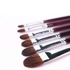Red Sable Filbert Paint Brushes 6 PCS for Watercolor Acrylic Oil Painting
