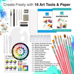 151-Piece Professional Art Supply Set with Mixed Media, Paint Kit & Brushes i…