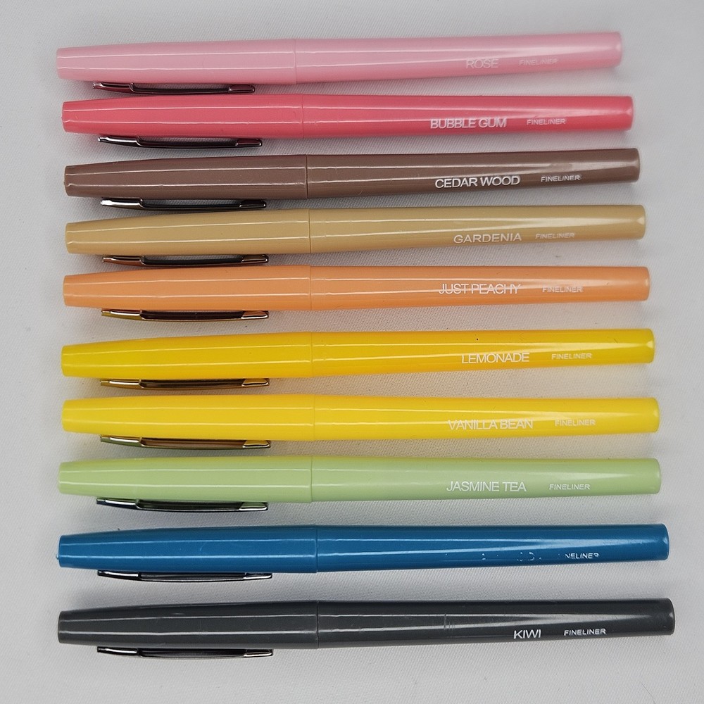 10 lot FINELINER Felt Tip Pens -Bubble Gum Cedar Gardenia Peachy Jasmine Vanilla