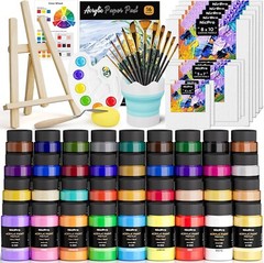 Acrylic Paint Canvas Set for Adults, 80PCS Art Painting Supplies Kit with 36