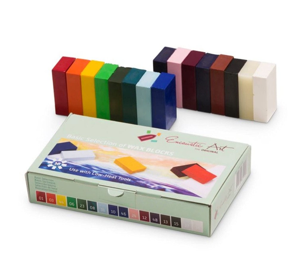 Encaustic Art The Original – BASIC SELECTION Set of 16 -Encaustic Wax Block C…