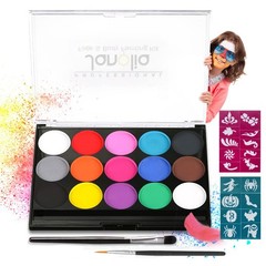 Face Painting Kit for Kids 15 Colors Water Activated Face Paint Palette