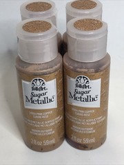FolkArt Sugar Metallic Acrylic Paint 2oz-Pink Copper New Lot Of 4