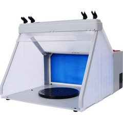 Portable Airbrush Spray Booth Kit with 3 LED Lights & 360° Turntable