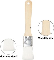 Set of 3 Chip Paint Brushes, Synthetic Bristle Brushes for Priming & Varnish