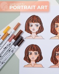 Skin Tone Markers: Dual Tips & Color Swatch for Creative Expression