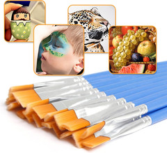 Wide Flat Paint Brushes Set with Nylon Hair, Small Brush Bulk for Detail Paintin