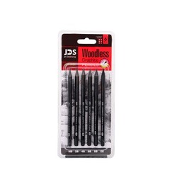 Full Graphite Pencils Set 6 Piece HB/2B/4B/6B/8B/EE Lead Pencil Drawing