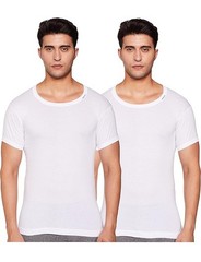 RUPA FRONTLINE Half Sleeves Round Neck Vest For Men 100% Cotton (Pack Of 2) FS