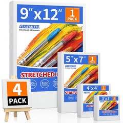 Stretched Canvas Set 4PCS Pre Primed Painting Canvas Boards Set