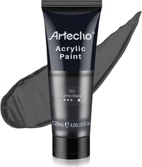 High-Quality Lamp Black Acrylic Art Paint 4.05oz Tube – Timeless Gloss Finish