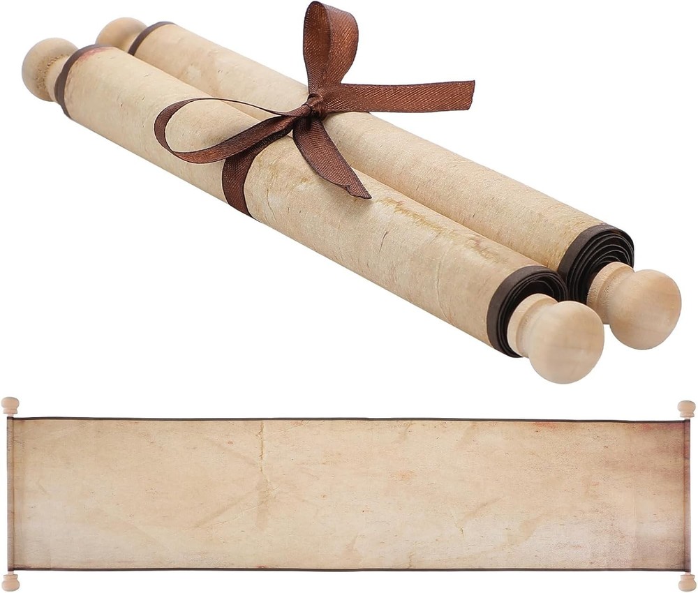 1 Roll Blank Paper Scrolls 9 x 72 Inches Scroll Paper Wrapped on Wood Rod for…