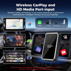 LAMTTO 2-in-1 Car TV Mate Pro – Wireless CarPlay Adapter with HD Media Por