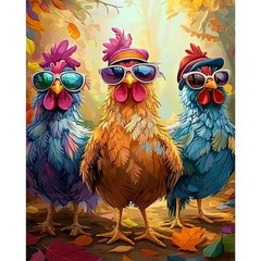 Chicken Paint by Numbers Kit for Adults Beginner-Adult Paint by Number Kits on C