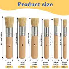 24 Pcs Wooden Stencil Brushes, Natural Bristle Template Paint Brush, Bristle …