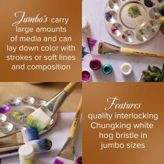 Size 40 Silver Brush Jumbo White Taklon Filbert Series 8503 Painting Art