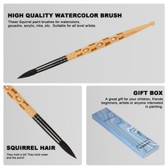 Round Brush Size 10 – Large Squirrel Hair Brush for Washes, Backgrounds, , Ac…