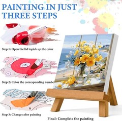 Flowers Paint by Numbers Kit for Adults Beginner DIY Acrylic 16×16 Inch