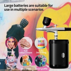 Airbrush kit: Handheld Spray Paint Gun with 0.3/0.5mm Nozzle, Rechargeable Co…