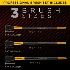 Set of 3 Mop Brushes for Sign Painting, Sizes 2,4,6 – Brush Squirrel Taklon Hair