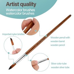 Thinp Watercolor Painting Brush Set 12Pcs Round Pointed Tip Artist Paint Brus…