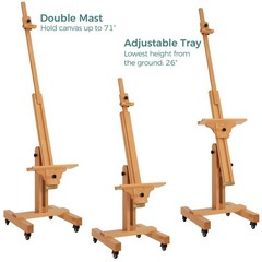 VISWIN Studio Heavy-Duty Easel, Holds Canvas Up to 71″, Tilts Flat & Movable,…