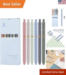 Stylish 6 Pcs Retractable Blue Ink Gel Pens – Perfect Gifts for All Occasions