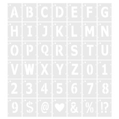 4 Inch Letter Number Stencils Alphabet Templates Set with Ring 4.2″W White 42pcs