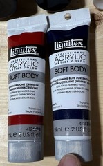 Lot 11 Liquitex Basics Acrylic Paints B & W & Colors Soft Heavy Body Buff Ti