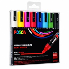 Posca PXPC5M8 Acrylic Paint Marker Set, Medium, Assorted