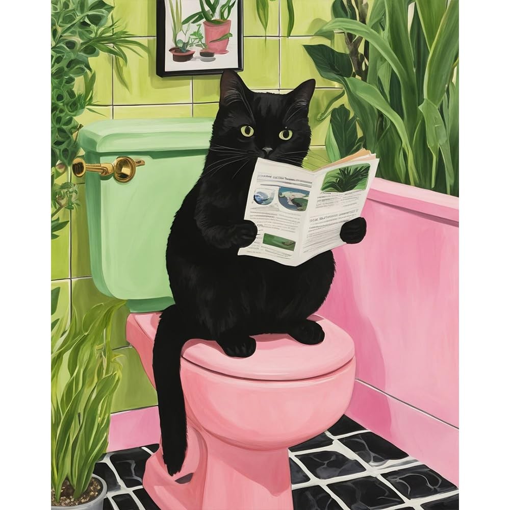 Paint by Numbers Kit for Adults Beginner, Black Cat Adult Paint by Number Kit…