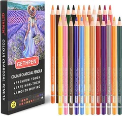 Charcoal Pencils for Drawing,Set of 24 Colors Pastel Colored Pencils,Skin Tone C