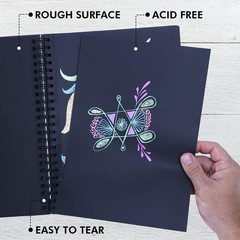 Vanli’s Hardcover Black Paper Sketchbook 12 Pack Ball Point Gel Pens Set 2