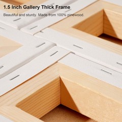 6×6 Inch Gallery Wrapped Canvas – 1.5 Inch Depth 4 Pack – 10 Oz Triple Gesso …