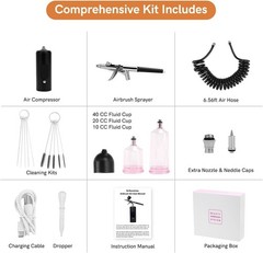 Cordless Rechargeable Airbrush Kit,Handheld Air Brush Sprayer Gun