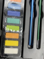 Art Mixed Media Set in Wooden Case 55 pieces Paint Colored Pencils And More