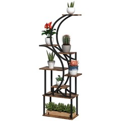 Plant Stand Indoor, 8 Tier 62″ S-Shaped Plant Shelf, Corner Plant Rack for Multi