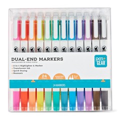 NEW TREND Pen+Gear Markers, Chisel and Fine Tip, Assorted Colors, 24 Count