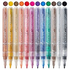 Glitter Paint Pens For Rock Painting Stone Ceramic Glass Wood Fabric Scrapbookin